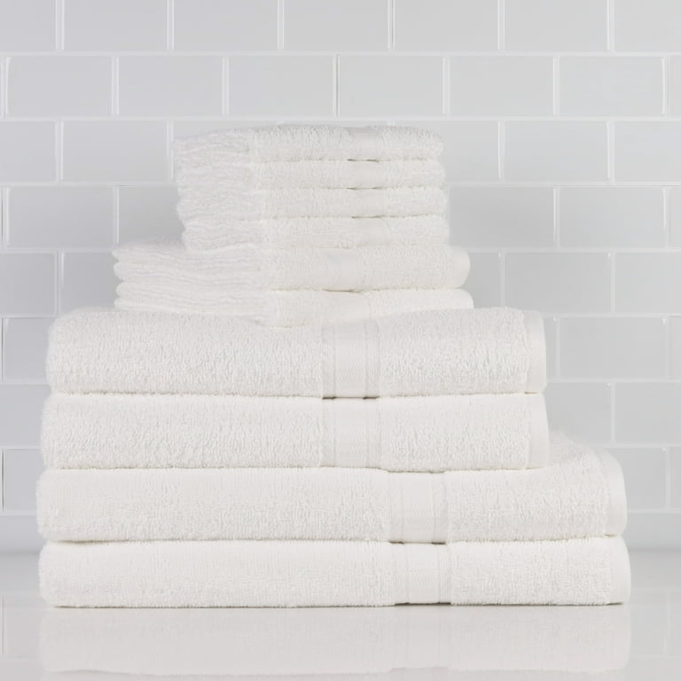 Mainstays Solid Bath Towel, White 