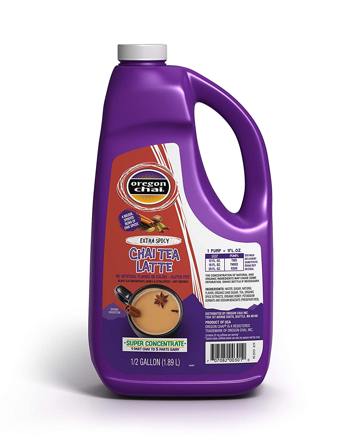 Oregon Chai Extra Spicy Original Chai Tea Latte Concentrate 64 Ounce