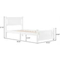 thumbnail image 2 of Bonnlo Twin Size Solid Wood Platform Bed Frame, Single Bed with Headboard, No Box Spring Needed Panel Bed, Wood Slat Support Mattress Foundation, White, 2 of 9