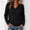 Black, variant on Fesfesfes Women's V-Neck Drop Shoulder Knit Sweater with Side Slit Long Sleeve Loose Fit Solid Color Soft Warm Casual Pullover Top for Fall Winter Daily Wear