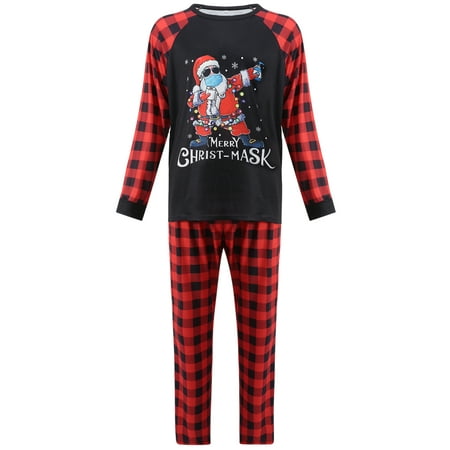 

Canrulo Family Christmas PJs Matching Sets Christmas Pajamas for Family Holiday Plaid Pants Mum and Dad Sleepwear Loungewear Red Black Dad L