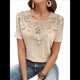 thumbnail image 2 of Blusas Tipo Túnica de Corta para Mujer, Estilo Informal, con Encaje Color de Piel XL, 2 of 10