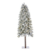6 ft. Pre Lit Warm White LED Christmas Flocked Alpine Tree