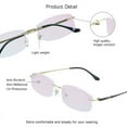 thumbnail image 2 of VisionGlobal Pure Titanium Frame for men/women Blue Light Blocking,Hand-set Diamond Fashion Glasses (Golden Pink, 4.00 Magnification), 2 of 5