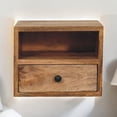 thumbnail image 2 of Artisan Furniture Solid Wood Solis 1-Drawer Oak-ish Wall Mounted Nightstand with 1- drawer, 2 of 11