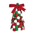 thumbnail image 5 of Cadorn Handmade Tabletop Christmas Tree Decorations with Pom Poms and Bow - Festive Home Decor, Holiday Ornaments, Elegant Christmas Tree Centerpiece for Xmas Party, 5 of 6