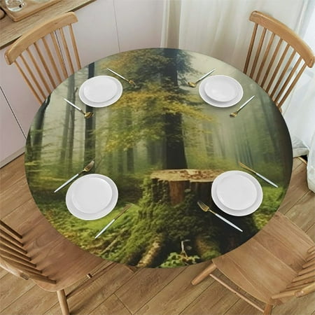 

Autua Tree Stump Round Table Cover Stain Resistant Washable Indoor Outdoor Kitchen Dining Wedding Parties Elastic Edge Polyester Fiber 38 -42