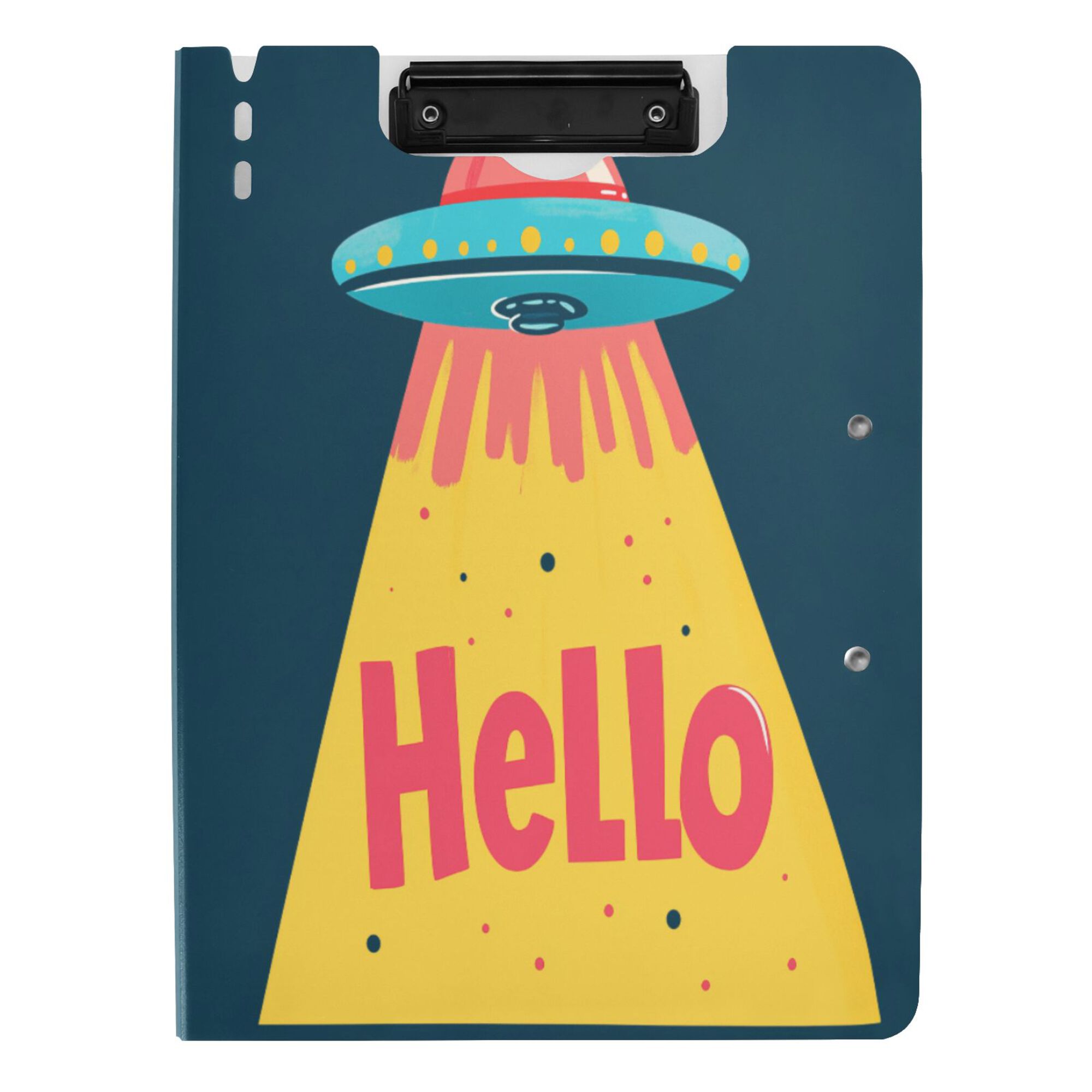 FORMRS A4 Clipboard Folder with Pen Holder Horizontal Foldable School Office Binder, Blue UFO