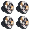 thumbnail image 2 of 4 Pcs Cartoon Cat Knobs for Kitchen Cabinet Cupboard Dresser Bookcase Drawer Pulls Handles Round Home Decor, 2 of 8