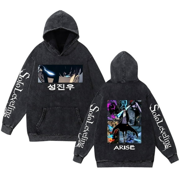 TPUABR Solo Leveling Washed Vintage Casual Sports Hoodie Unisex XS-2XL