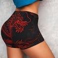 thumbnail image 4 of Fotbe Red Dragon On Black Shorts Sin Costuras – Shorts Deportivos de Cintura Alta para Mujer, Elásticos para Gimnasio, Yoga, Running o Ciclismo-Medium, 4 of 8