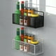 thumbnail image 1 of Organizador de estanterías metálicas de pared - Portaobjetos de cocina para baño de 15x10x10cm con ganchos, negros o blancos, 1 of 6