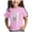 Pink, variant on Godom Girls' Short Sleeve Shirts Crewneck Casual Tops Tees Blouses Kids Tshirts Clothes Summer Tops T-Shirt