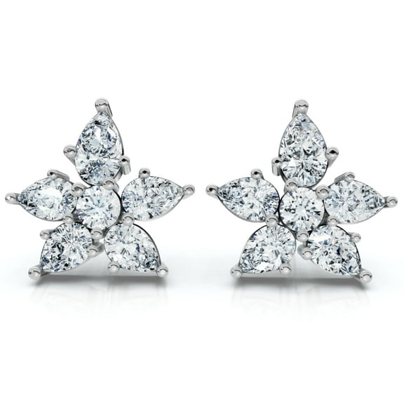 Pompeii 2Ct Pear Shape Cluster Diamond Earrings 14k Gold Lab Grown Women's (F/G,VS2)