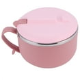 thumbnail image 2 of Tazón de fideos de arroz con tapa, 1200 ml, antiescaldamiento, térmico, para lonchera, utensilios de cocina (rosa), 2 of 14