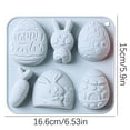 thumbnail image 2 of Xihbxyly Molde para Pastel de Conejito de Pascua, Moldes Flexibles Antiadherentes, Material Apto para Uso Alimentario, para Hacer Jabón de Cera, Gelatina, Caramelos, Manualidades, Diversión Navideña,, 2 of 2