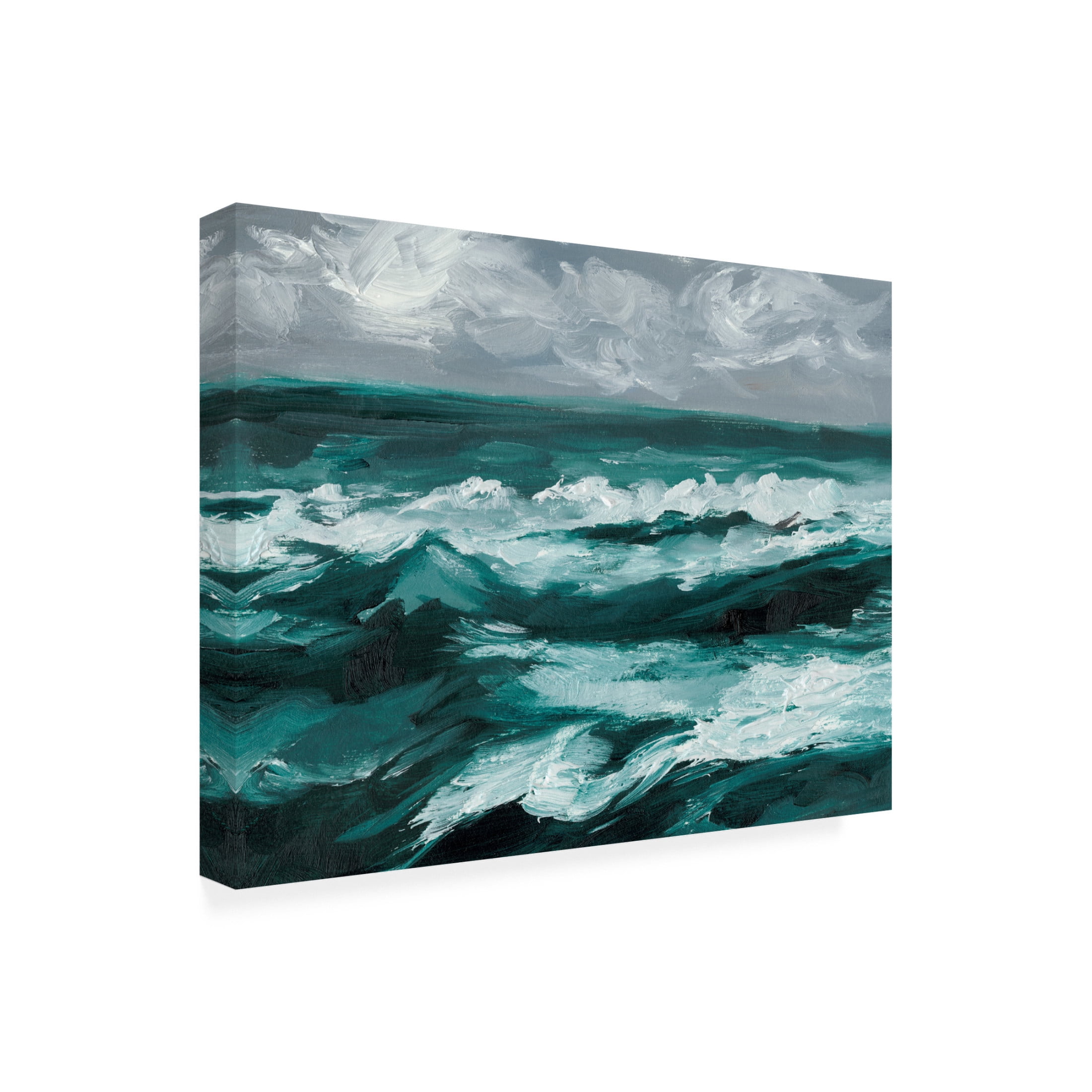 Canvas Wall Art - Ethan Harper 'Moonlit Waves I' Wall Art for Living Room, Bedroom, or Office Décor by Trademark Fine Art - 32 x 24 Inches