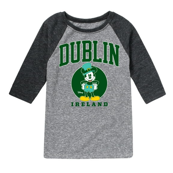 Disney - Mickey & Friends - Dublin Ireland - Irish Mickey - Toddler And Youth Raglan Graphic T-Shirt