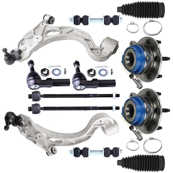 ECCPP 12pcs Lower Control Arm Wheel Hub Tie Rod w/Boots Sway Bar Link fit for 2000-2005 For Buick LeSabre 1998-2005 Park Avenue 1998-1999 Riviera 2000-2005 For Cadillac DeVille 1998-2004 Seville