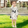 thumbnail image 5 of Girls' long-sleeved dress Black Cat and Plants Girls' A-line dress with ribbed cuffs Soft and comfortable, 5 of 6