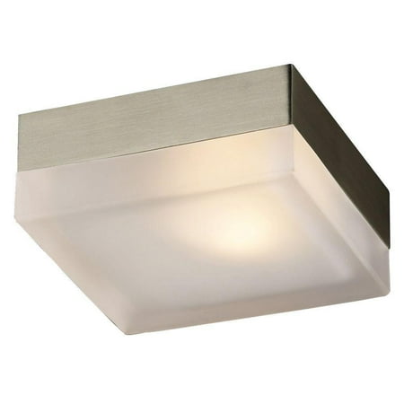 

1 Light Flush Mount with Satin Nickel finish