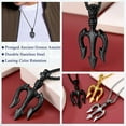 thumbnail image 4 of FaithHeart Greek Neptune Necklace for Men Black Stainless Steel Poseidon Pronged Pendant Ancient Greece Amulet Jewelry Gift for Sailor Dad Grandpa Fathers Day, 4 of 8
