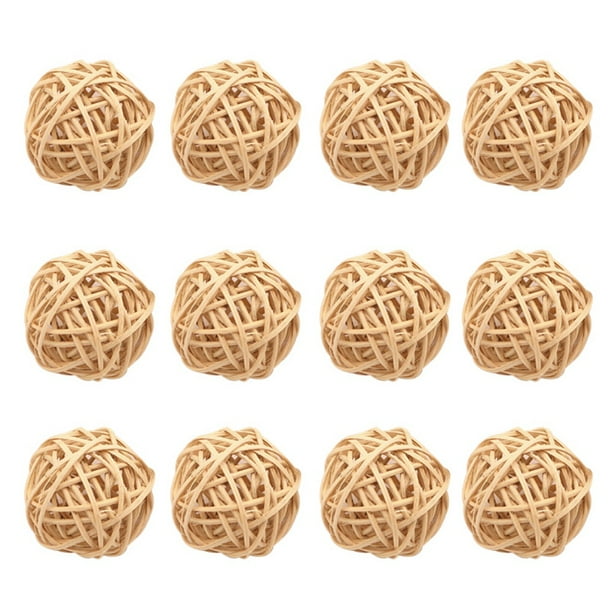 12 Pieces Wicker Rattan Balls Decorative Orbs Vase Fillers for Craft
