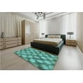 thumbnail image 5 of Ahgly Company Machine Washable Indoor Round Transitional Turquoise Green Area Rugs, 7' Round, 5 of 7