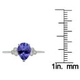 thumbnail image 5 of 10k White Solid Gold Pear-shape Created Tanzanite and Natural Diamond Birthstone Engagement Ring, 5 of 6