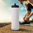 thumbnail image 6 of 10 Plastic Water Bottles Set, 23 oz. - Screw-On Lid, Grip Design - White, 6 of 8