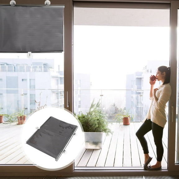 HINTRMENT 1Pcs Telescopic Sunshade Curtain Blackout Portable Curtains PVC Suction Cup Design for Door 125x45cm