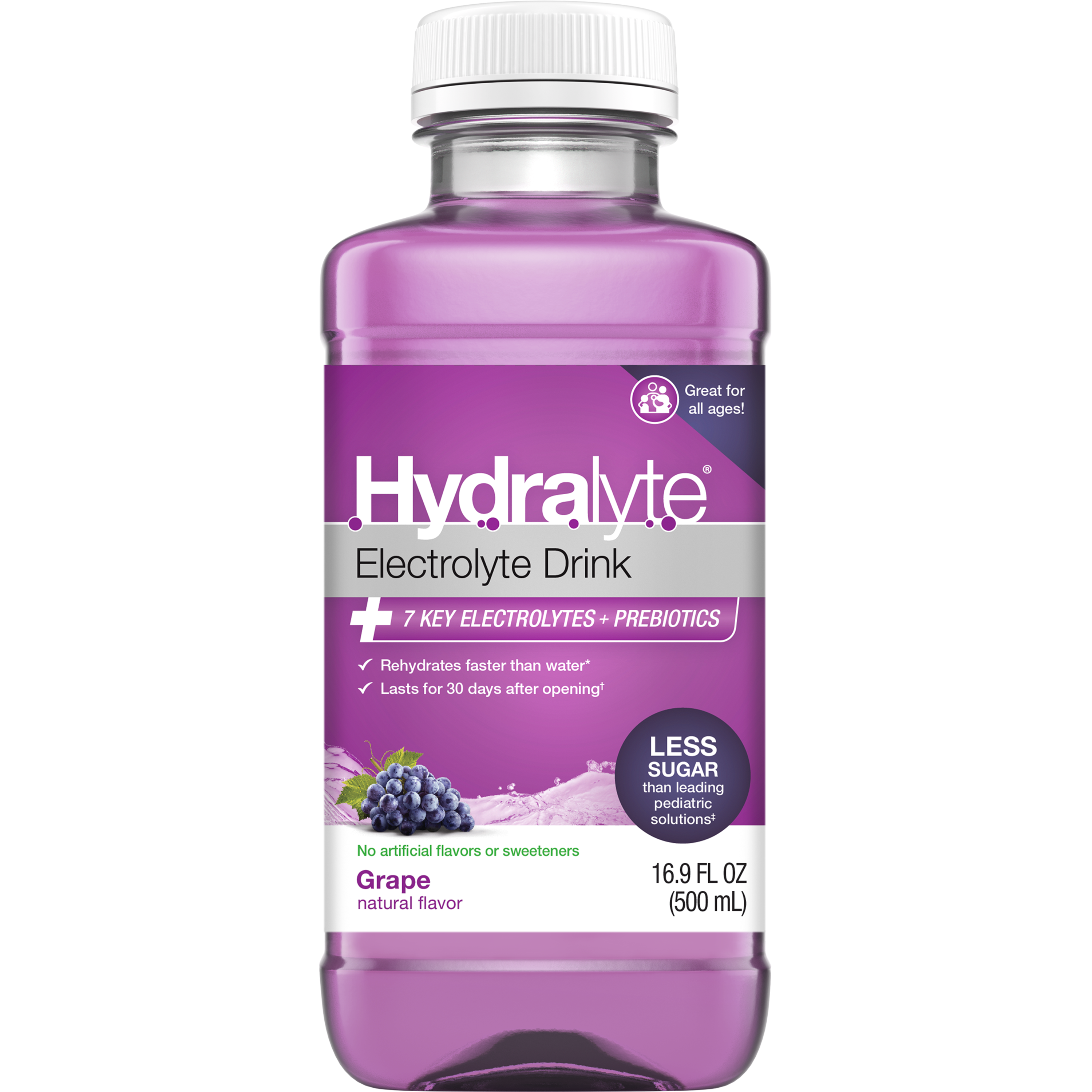 Hydralyte Plus Prebiotic Electrolyte Hydration Solution Grape 16 9oz Hydralyte Plus Prebiotic Electrolyte Hydration Solution Grape 16 9oz