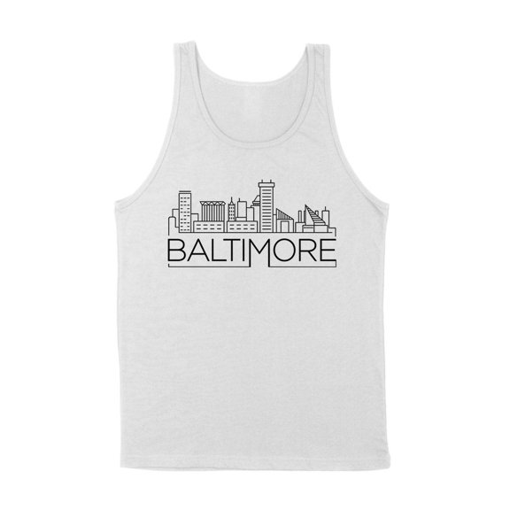 Skyline Baltimore Maryland Tank Top Unisex Large White