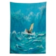 thumbnail image 3 of Ambesonne Sailboat Tablecloth Rectangular Table Cover, Sail in Stormy Weather, 52"x70", Pale Blue Cream Blue, 3 of 4