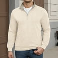 thumbnail image 2 of FEDTOSING Quarter Zip Pullover Sweater Men Vintage Fall V Neck Long Sleeve Polo Fleece Jacket, 2 of 7