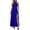 Blue, variant on Halter Neck Side Split Cocktail Party Maxi Formal Dress for Women Solid Color High Waist Sleeveless Long Holiday Dresses Fitted Waisted Simple Stylish Evening Dressy Dark Blue M