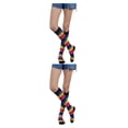 thumbnail image 2 of Calcetines a rayas hasta la rodilla Sonducket de arcoiris negro, 65% poliéster, 20% algodón, 15% elastano, 2 of 6
