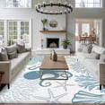 thumbnail image 4 of Blue Octopus Coastal Area Rug 6x9 FT, Non Slip Living Room Throw Carpet, Summer Beach Nautical Coral Washable Soft Large Floor Carpet Non-Shedding Rug for Bedroom Dining Room Play Room, 4 of 9
