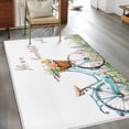 thumbnail image 2 of 3'x5' Rug for Living Room Bedroom, Spring Washable Area Rugs Non-Slip Carpet Mats, Farmhouse Bicycle Botanical Floral Flowers Indoor Low Pile Area Rug Runner for Kitchen, Mudroom, 2 of 8