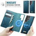 thumbnail image 3 of Magnetic 2 in 1 Detachable Wallet Case for Samsung Galaxy S22 Ultra with Card Holder Women Men, Retro PU Leather【RFID Blocking】Kickstand Shockproof Cover, 3 of 13