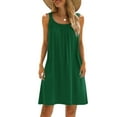 thumbnail image 4 of gakvbuo Summer Beach Cover Up Dresses For Women Casual Crew Neck T Shirt Dress Sleeveless Sundress Tank Mini Dress, 4 of 4