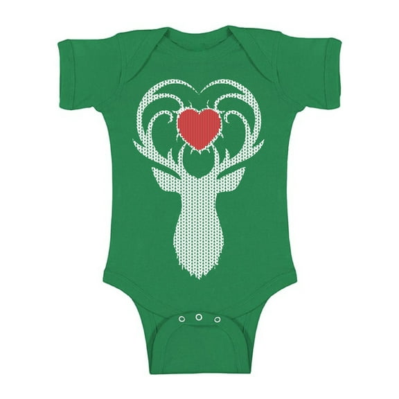 Awkward Styles Christmas Baby Outfit Bodysuit White Deer Xmas Heart Romper