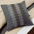 thumbnail image 3 of WPM 7 Piece Modern Design Comforter Set Multicolor Grey/Coffee Brown/Beige Taupe Embroidered Bed in a Bag Professional Bedding Set-Leni (Queen), 3 of 7