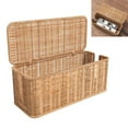 thumbnail image 5 of Yesbay Rattan Cable Management Box Handwoven Cord Organizer Basket with 2 Slots Power Cords Hidden Box, 5 of 8