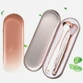thumbnail image 3 of 2PCS Tongue Cleaner Stainless Steel Tongue Scraper Oral Care Tool with Case, 3 of 8