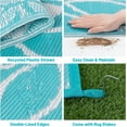 thumbnail image 6 of Enyhom Floral Waterproof Outdoor Rug 8'x10', Reversible Plastic Straw Patio Camping Rug for Camping Patio Picnic, Teal, 6 of 9