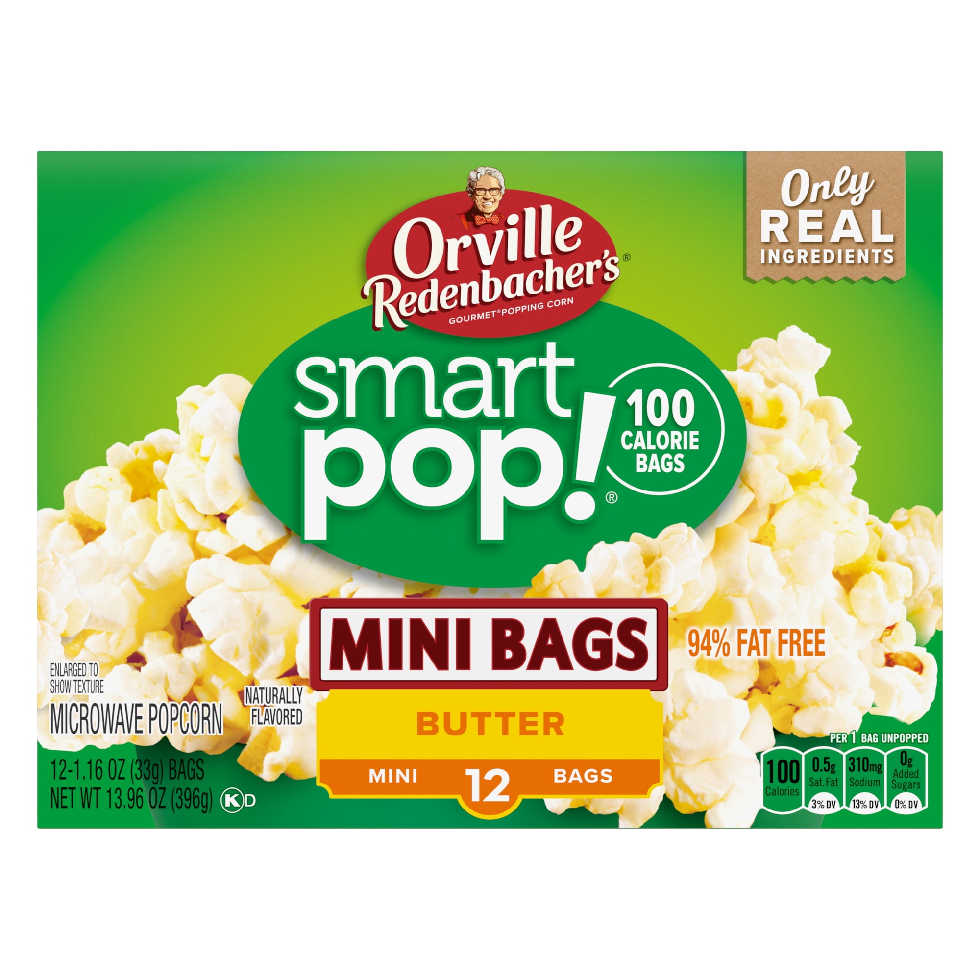 (4 pack) Orville Redenbacher’s Smart Pop! Butter Popcorn, Microwave Popcorn, 1.6 oz., 12-Count (Pack of 6)