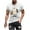 White, variant on Halloween T-shirt for Men, Military Green Printed Round Neck Short Sleeve Cotton Blend Top, Casual Daily Wear, Hand Wash Cold