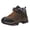 Brown, variant on Y-Sunset Boys Snow Boots Leather Waterproof Hiking Shoes, Plush Lined Thickened Non- Winter Boots for Big Kids, Warm Outdoor Boots
