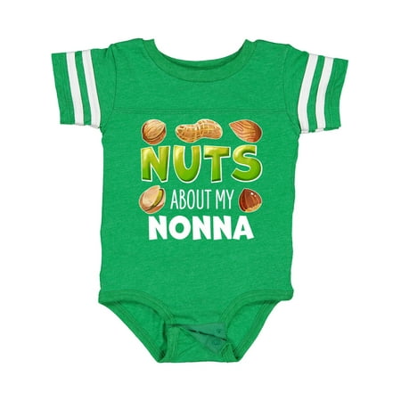 

Inktastic Nuts About My Nonna Peanut Almond Pistachio Gift Baby Boy or Baby Girl Bodysuit